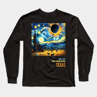 Total Solar Eclipse 2024 Texas Long Sleeve T-Shirt